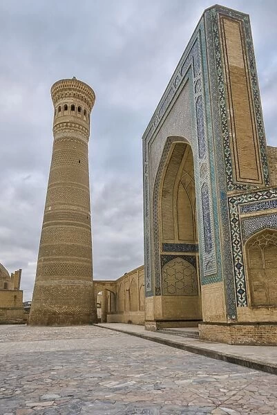 Kalon mosque and minaret in Bukhara, Central Asia