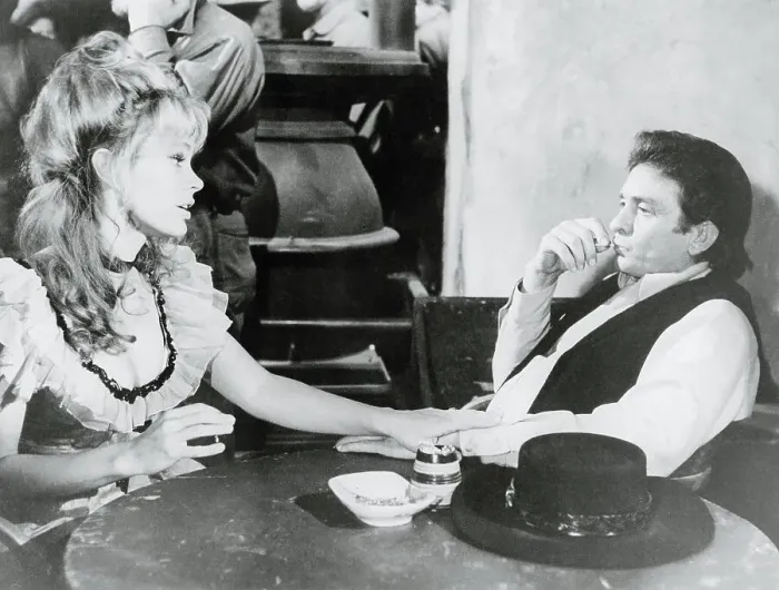 Framed Print : Karen Black Talking to Johnny Cash Framed Print : Karen Black Talking to Johnny Cash