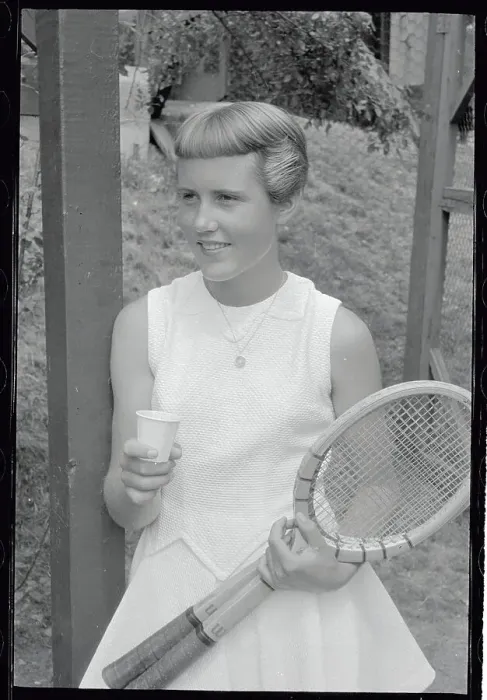 Framed Print : Karen Hantze Holding Her Tennis Racket Framed Print : Karen Hantze Holding Her Tennis Racket