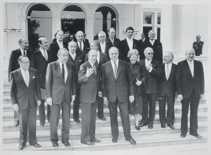 Framed Print : Karl Carstens Posing with West German Cabinet Members Framed Print : Karl Carstens Posing with West German Cabinet Members
