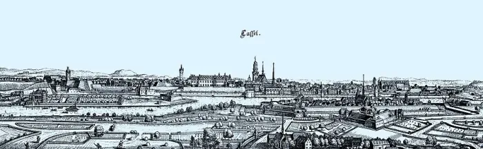 Framed Print : Kassel in the Middle Ages, Hesse, Germany, Historical, digital reproduction of an original from the 19th century, original date unknown Framed Print : Kassel in the Middle Ages, Hesse, Germany, Historical, digital reproduction of an original from the 19th century, original date unknown