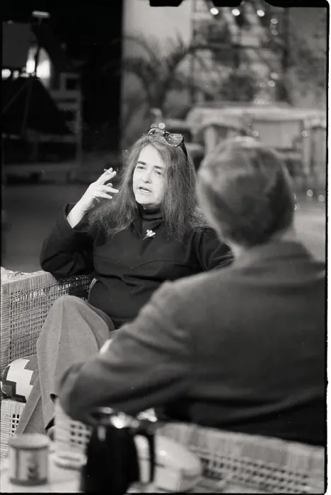 Framed Print : Kate Millett Smokes During Interview