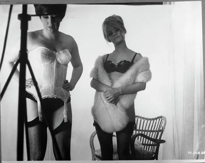Framed Print : Kate Williams & Carol White In Lingerie