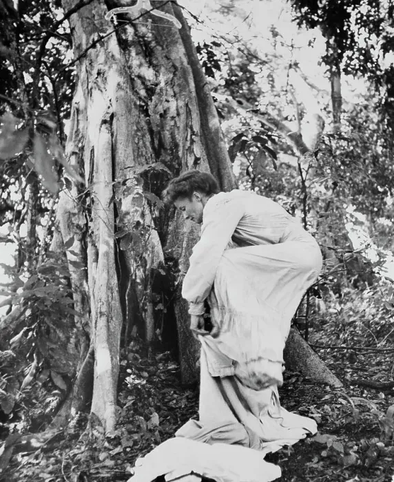 Framed Print : Katharine Hepburn Changing In Jungle Framed Print : Katharine Hepburn Changing In Jungle
