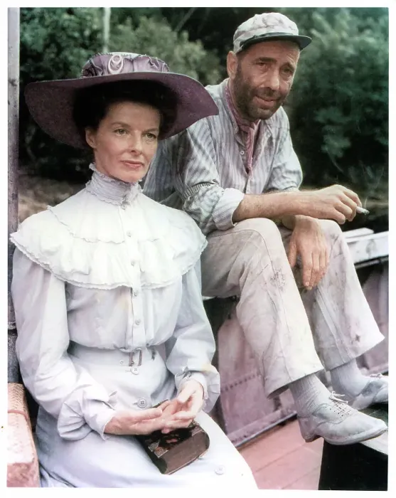 Framed Print : Katharine Hepburn And Humphrey Bogart In The African Queen