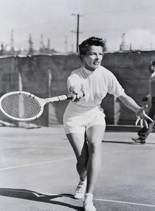 Framed Print : Katharine Hepburn Playing Tennis Framed Print : Katharine Hepburn Playing Tennis