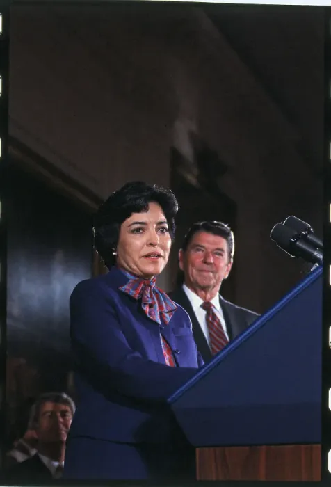 Framed Print : Katherine D. Ortega and Ronald Reagan Framed Print : Katherine D. Ortega and Ronald Reagan