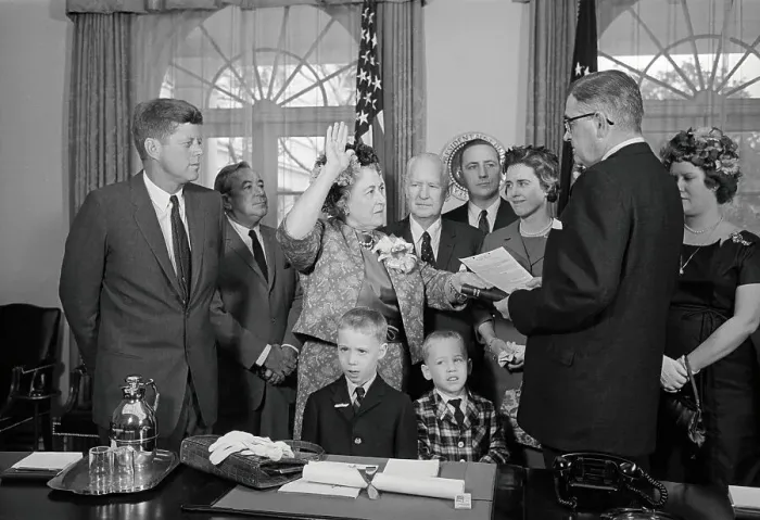 Framed Print : Kathryn Granahan Taking Oath