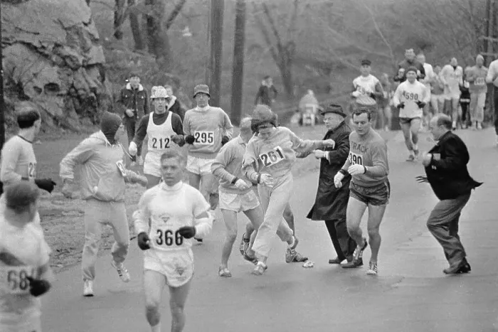 Framed Print : Kathy Switzer Escaping Marathon Director's Clutch Framed Print : Kathy Switzer Escaping Marathon Director's Clutch