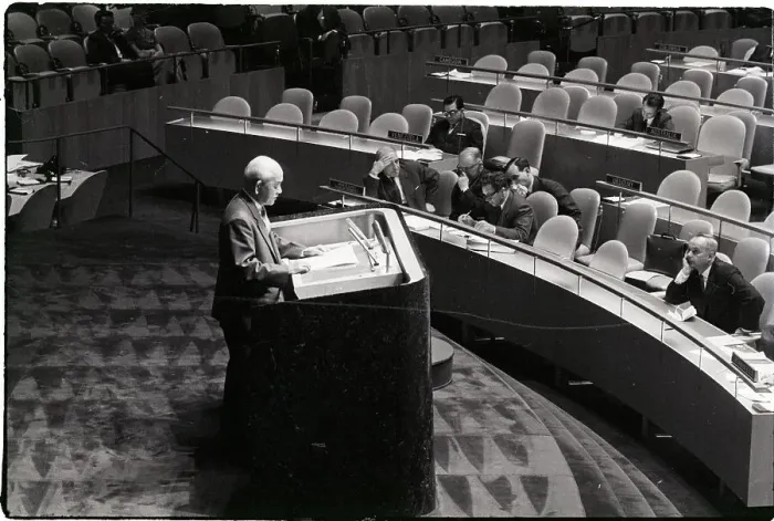 Framed Print : Katsuo Okazaki Addressing United Nations Framed Print : Katsuo Okazaki Addressing United Nations