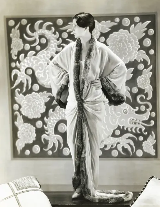 Framed Print : Kay Francis in Asian Style Fur Trimmed Robe Framed Print : Kay Francis in Asian Style Fur Trimmed Robe