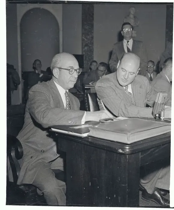 Framed Print : KD Nichols and Lewis Strauss at AEC Hearing Framed Print : KD Nichols and Lewis Strauss at AEC Hearing