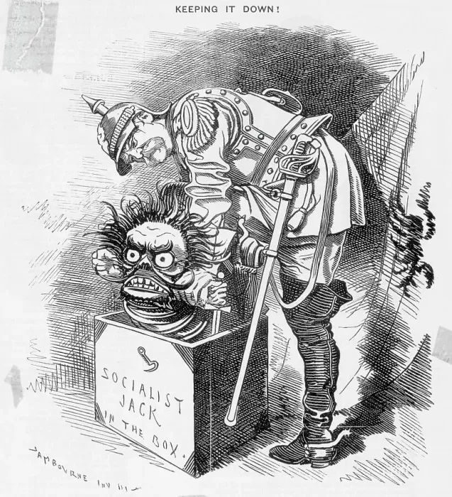 Framed Print : Keeping It Down! Political Cartoon by Edward Linley Sambourne