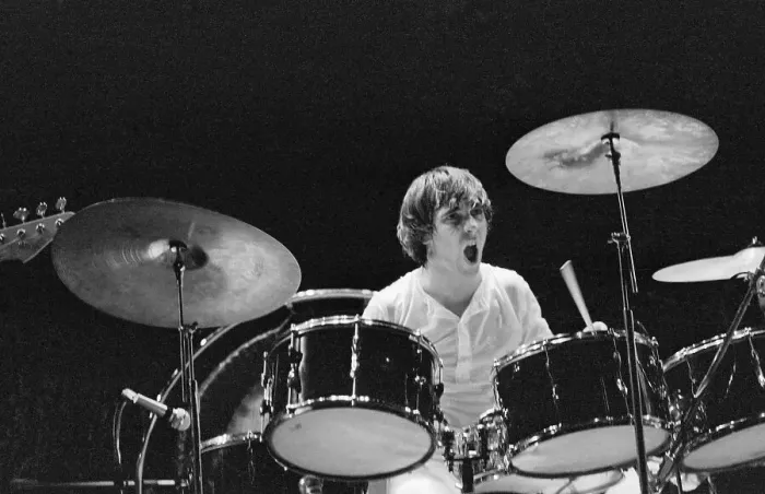 Framed Print : Keith Moon Playing the Drums