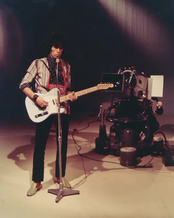 Framed Print : Keith Richards on a TV set Framed Print : Keith Richards on a TV set