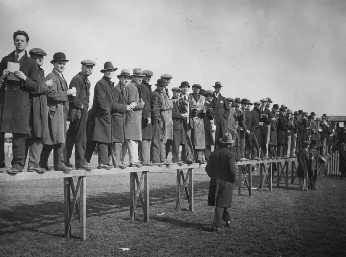 Framed Print : Kempton Racegoers
