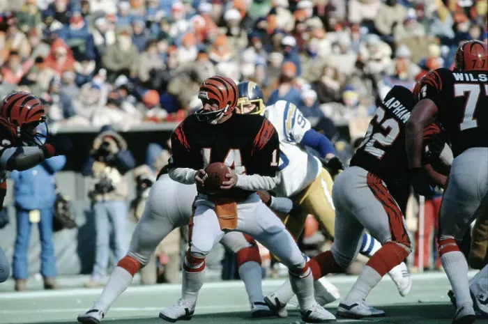 Framed Print : Ken Anderson About to Throw Football in Game Framed Print : Ken Anderson About to Throw Football in Game