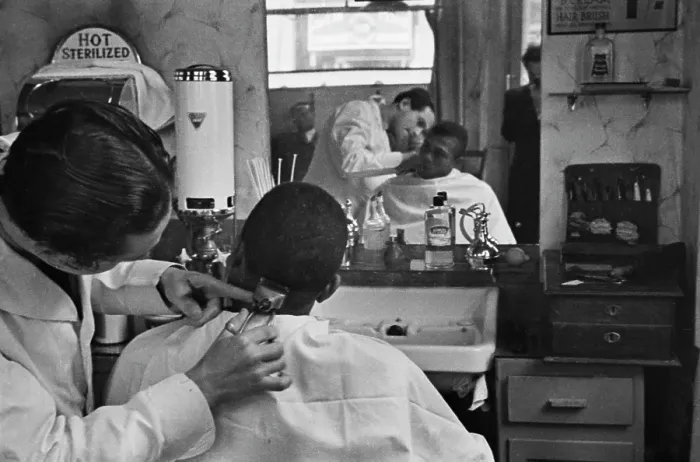 Framed Print : Ken Weekes At The Barber's