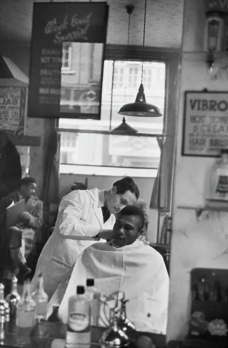 Framed Print : Ken Weekes At The Barber's Framed Print : Ken Weekes At The Barber's