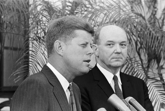 Framed Print : Kennedy Announcing New Secretary Framed Print : Kennedy Announcing New Secretary