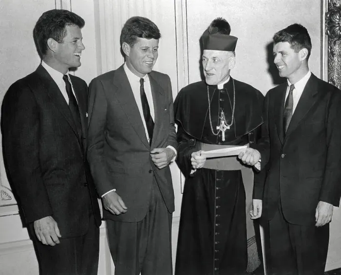 Framed Print : Kennedy Brothers with Archbishop Framed Print : Kennedy Brothers with Archbishop