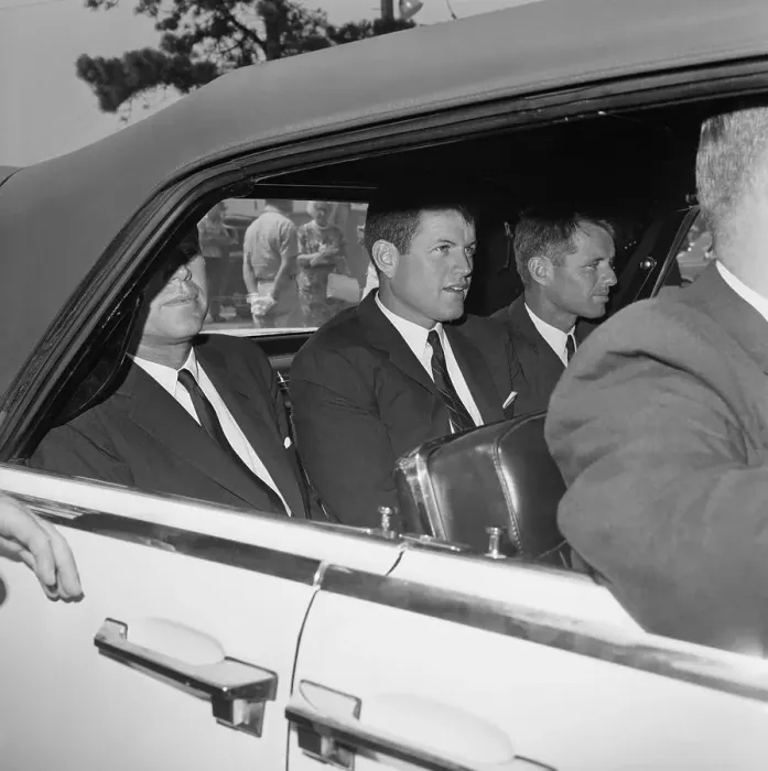 Framed Print : Kennedy Brothers in Back of Car