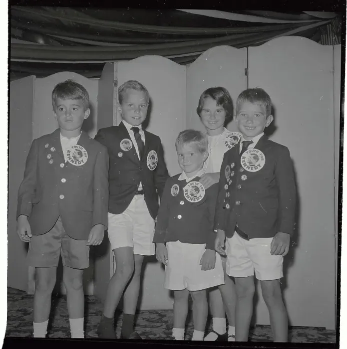 Framed Print : Kennedy Children Posing with Kennedy Buttons Framed Print : Kennedy Children Posing with Kennedy Buttons