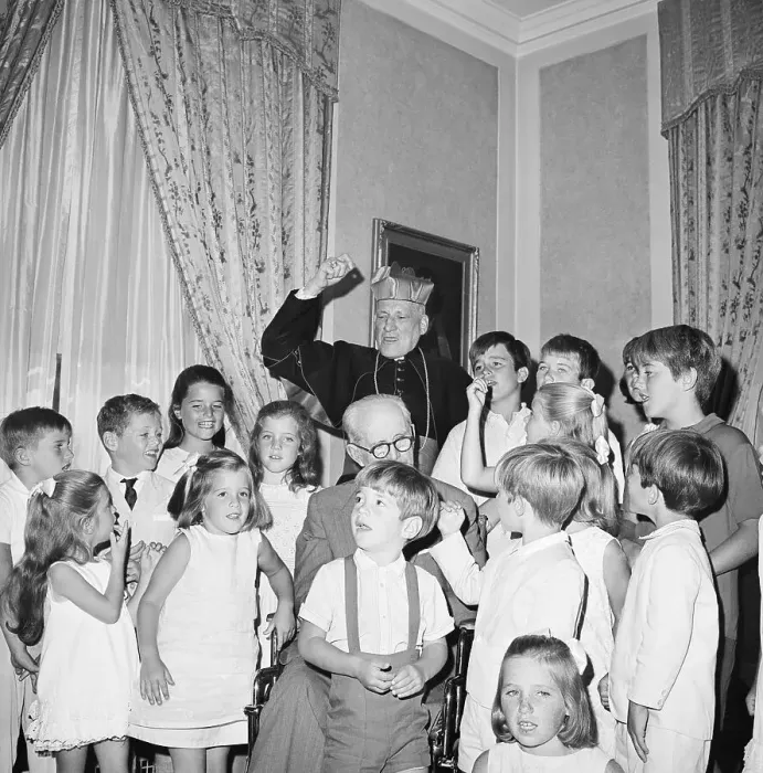 Framed Print : Kennedy Children Singing at Richard Cushing's Birthday Framed Print : Kennedy Children Singing at Richard Cushing's Birthday
