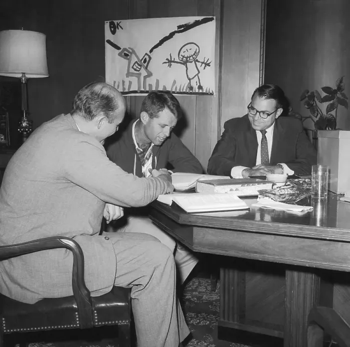 Framed Print : Kennedy Confers with Assistants Framed Print : Kennedy Confers with Assistants