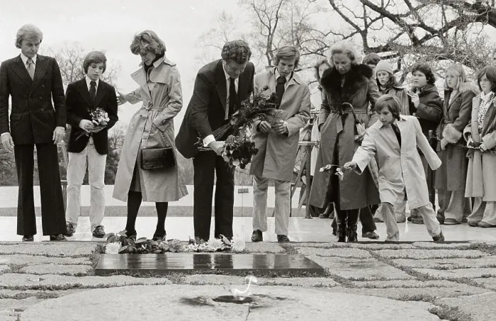 Framed Print : Kennedy Family Members Standing at john F. Kennedy Gravesite Framed Print : Kennedy Family Members Standing at john F. Kennedy Gravesite