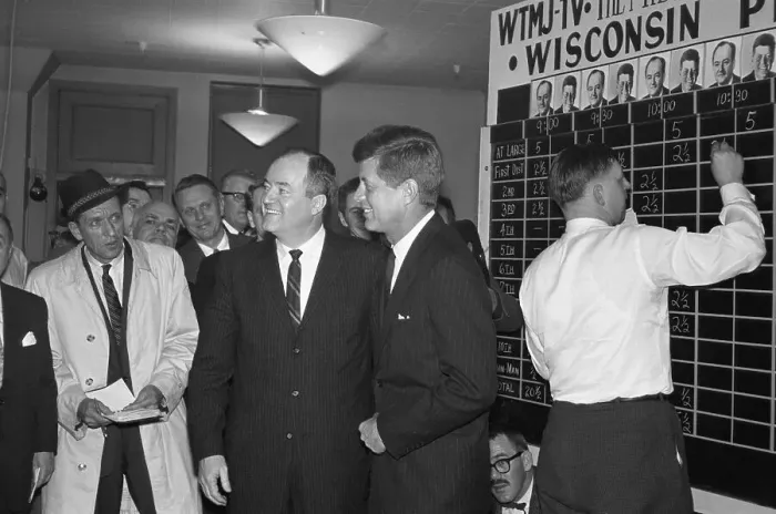 Framed Print : Kennedy and Humphrey During Presidential Primary Framed Print : Kennedy and Humphrey During Presidential Primary
