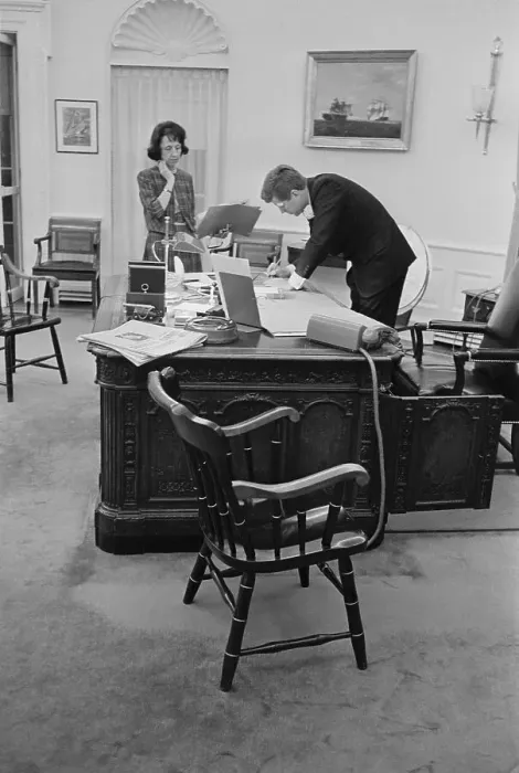 Framed Print : Kennedy in the Oval Office Framed Print : Kennedy in the Oval Office
