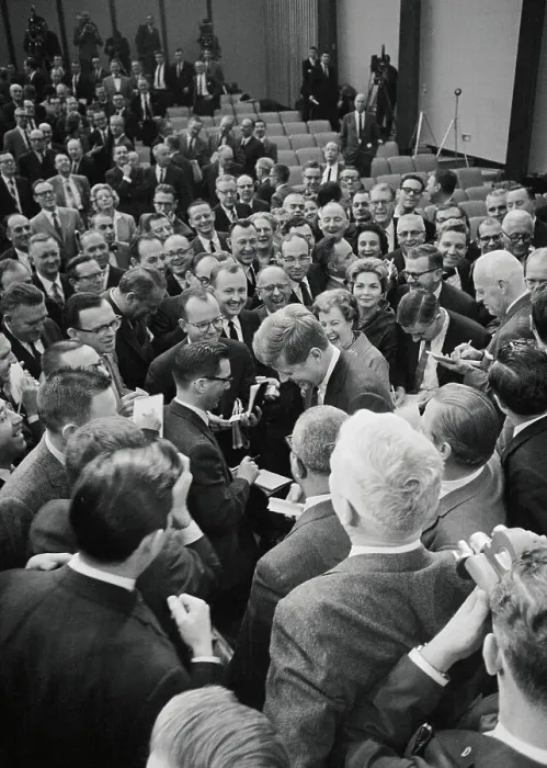Framed Print : Kennedy in Press Conference Framed Print : Kennedy in Press Conference