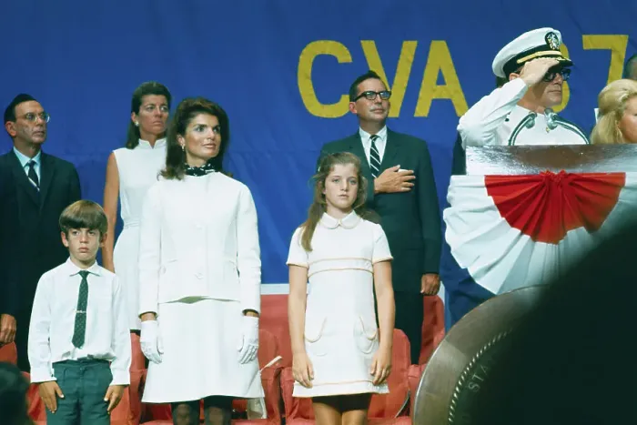 Framed Print : Kennedys at Commissioning of the USS John F. Kennedy Framed Print : Kennedys at Commissioning of the USS John F. Kennedy