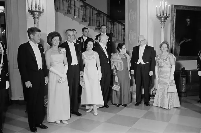 Framed Print : Kennedys With Dinner Guests Framed Print : Kennedys With Dinner Guests