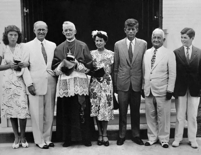 Framed Print : Kennedys Outside Church Framed Print : Kennedys Outside Church