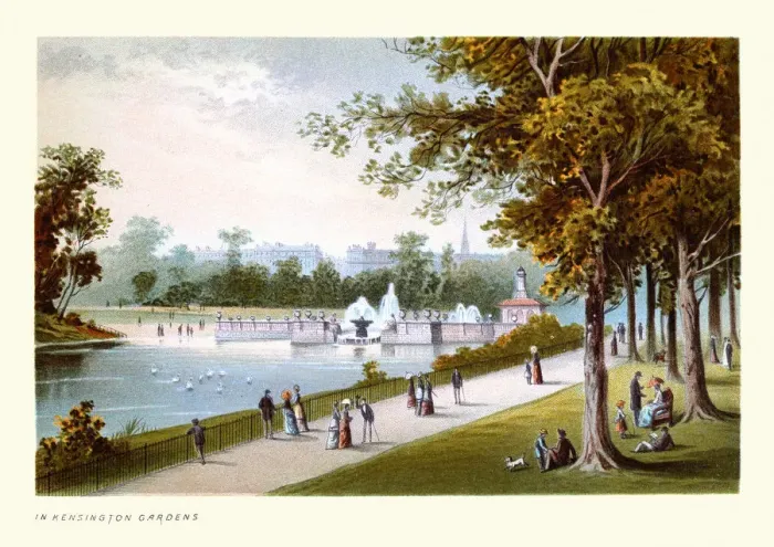 Framed Print : In Kensington Gardens, Victorian London, 19th Century Art print Framed Print : In Kensington Gardens, Victorian London, 19th Century Art print