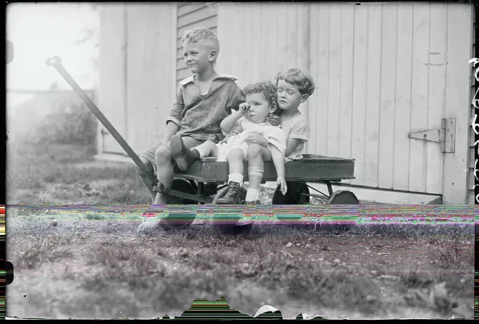 Framed Print : Kent Children Resting in Wagon Framed Print : Kent Children Resting in Wagon