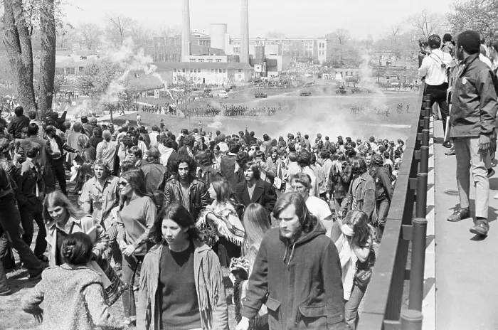 Framed Print : Kent State Students Dispersing Amid Tear Gas Framed Print : Kent State Students Dispersing Amid Tear Gas