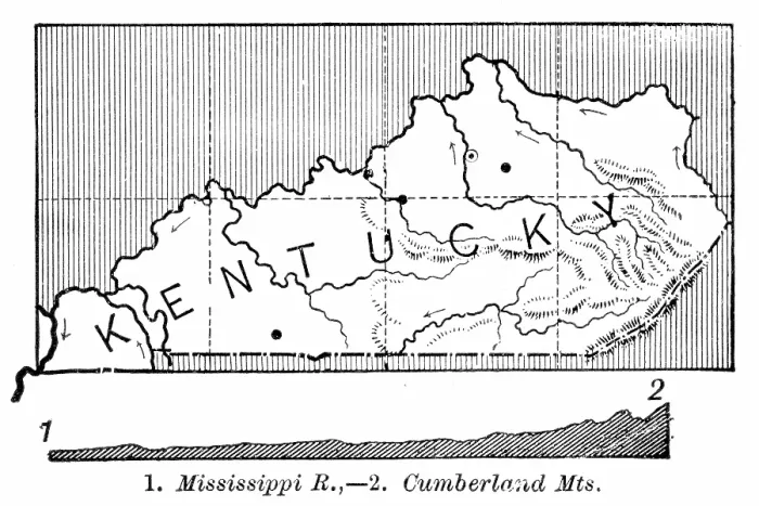 Framed Print : Kentucky state map 1886