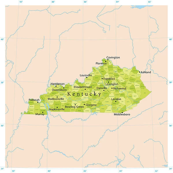 Kentucky Vector Map