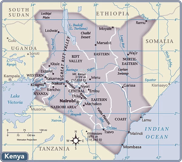 Kenya country map