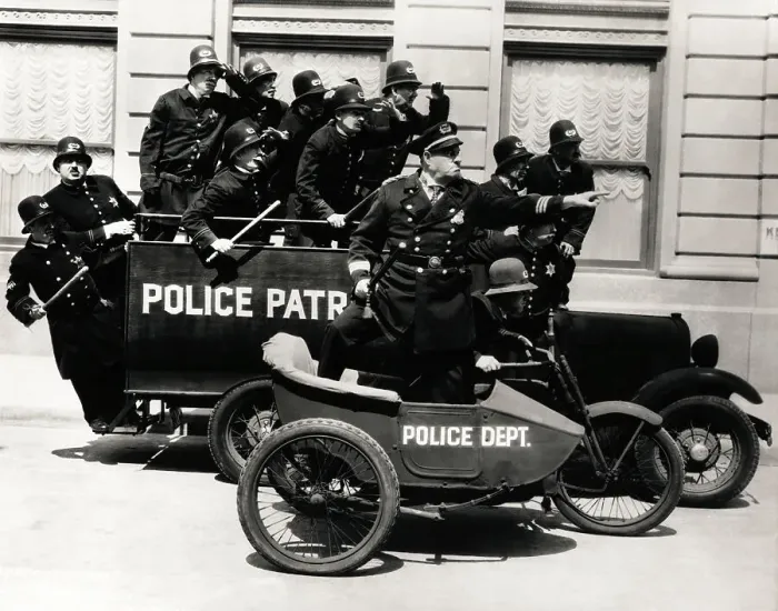 Framed Print : Keystone Kops on Patrol Framed Print : Keystone Kops on Patrol