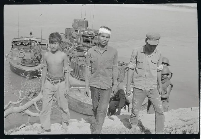 Framed Print : Khmer Communists Walking to Army Command Post Framed Print : Khmer Communists Walking to Army Command Post