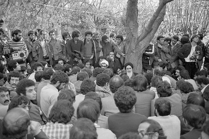 Framed Print : Khomeini Talking to Students Framed Print : Khomeini Talking to Students