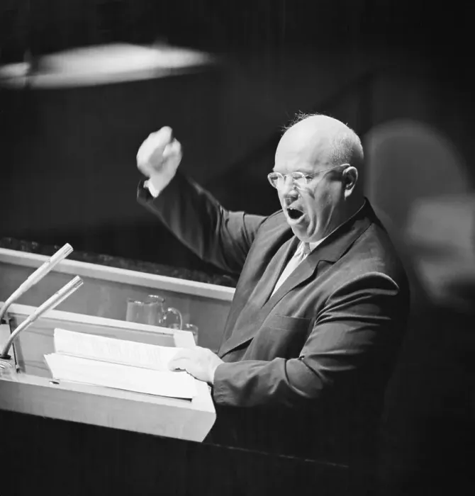 Framed Print : Khrushchev Addresses UN General Assembly