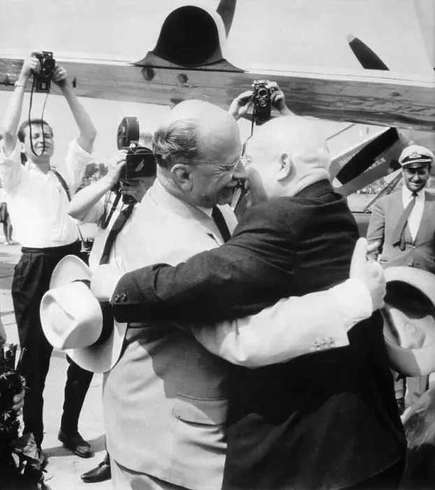 Framed Print : Khrushchev Hugging Ulbricht
