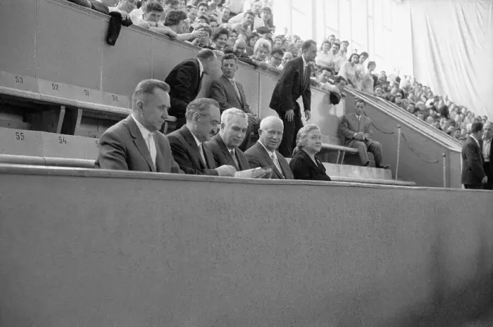 Framed Print : Khrushchev and Party at Concert