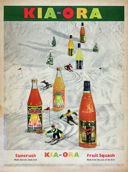 Framed Print : Kia-Ora. 1955: Advertisement for Kia-Ora Suncrush Framed Print : Kia-Ora. 1955: Advertisement for Kia-Ora Suncrush