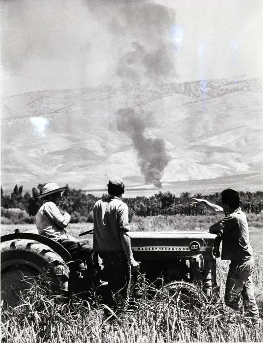 Framed Print : Kibbutzniks Watch Israeli Air Strike Framed Print : Kibbutzniks Watch Israeli Air Strike